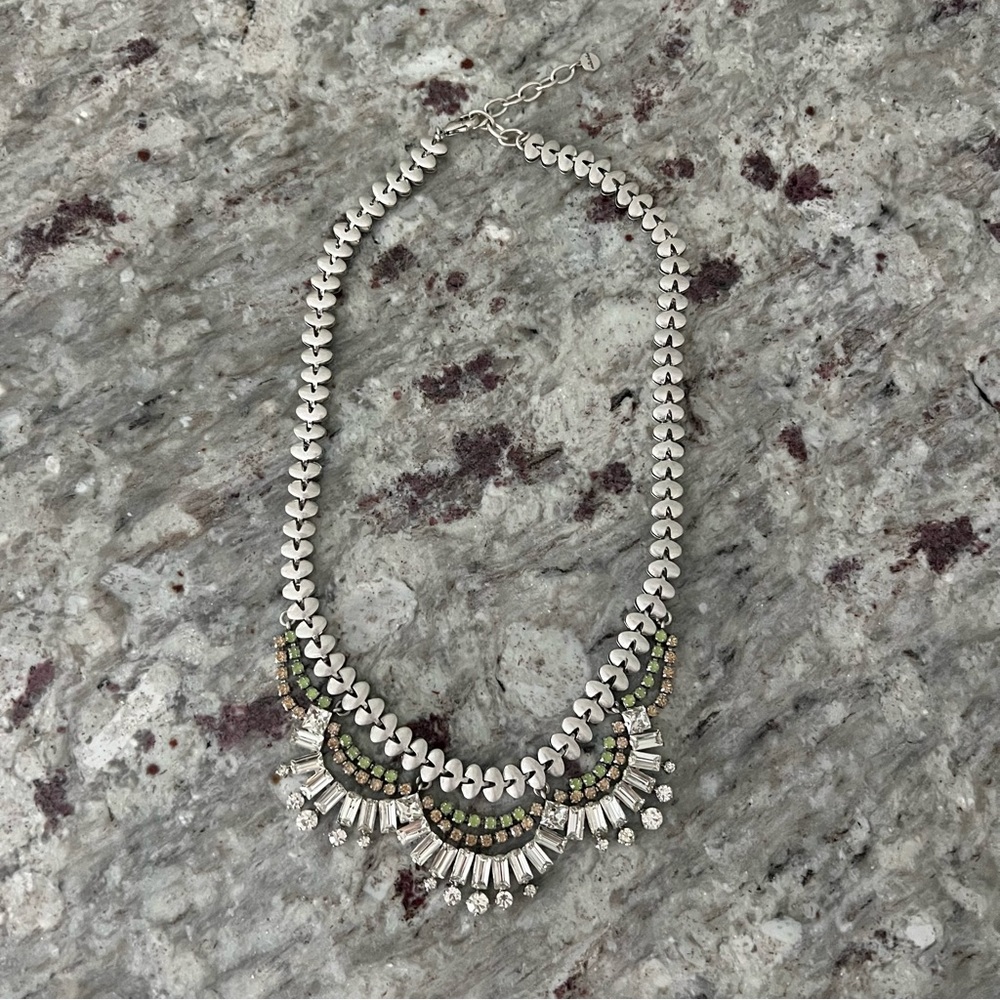 Stella & Dot Vintage Belle Crystal and Silver
Jeweled Necklace